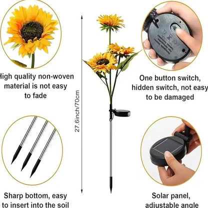 Solar Powered LED Sunflower Garden Lights