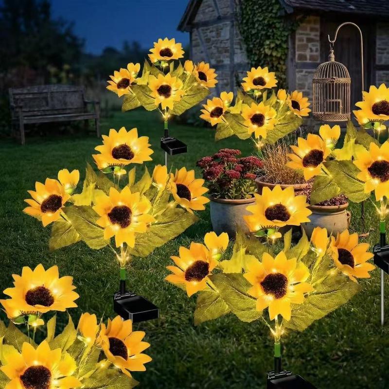 Solar Powered LED Sunflower Garden Lights