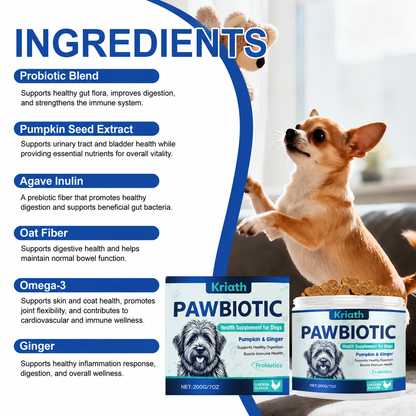 PAWBIOTIC — Daily Probiotic Soft Chews for Dogs | Pumpkin, Ginger & Probiotics | Chicken Flavor | 200g
