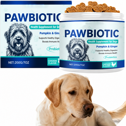 PAWBIOTIC — Daily Probiotic Soft Chews for Dogs | Pumpkin, Ginger & Probiotics | Chicken Flavor | 200g