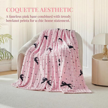 Pink Bow Cozy Blanket