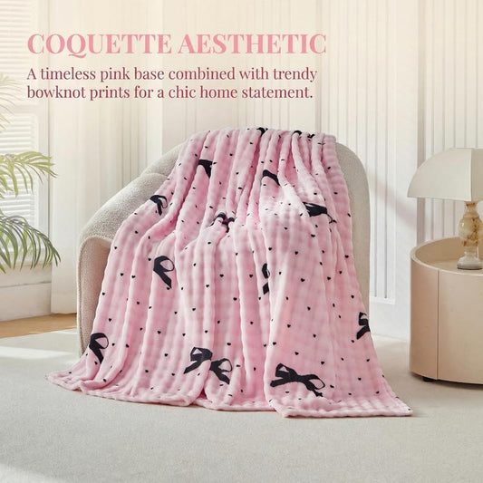 Pink Bow Cozy Blanket